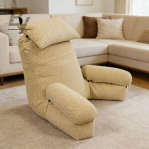 Premium Shredded Memory Foam Sit up Back Rest Pillow with Arms for Kids Adults Bed Reading