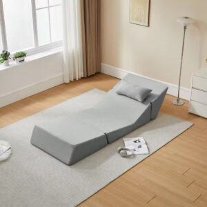 Durable Linen Modern Minimalist One Seat Compressed Sofa Bed Lazy Sofa with Small Packing Size for Vacation Home Balcony