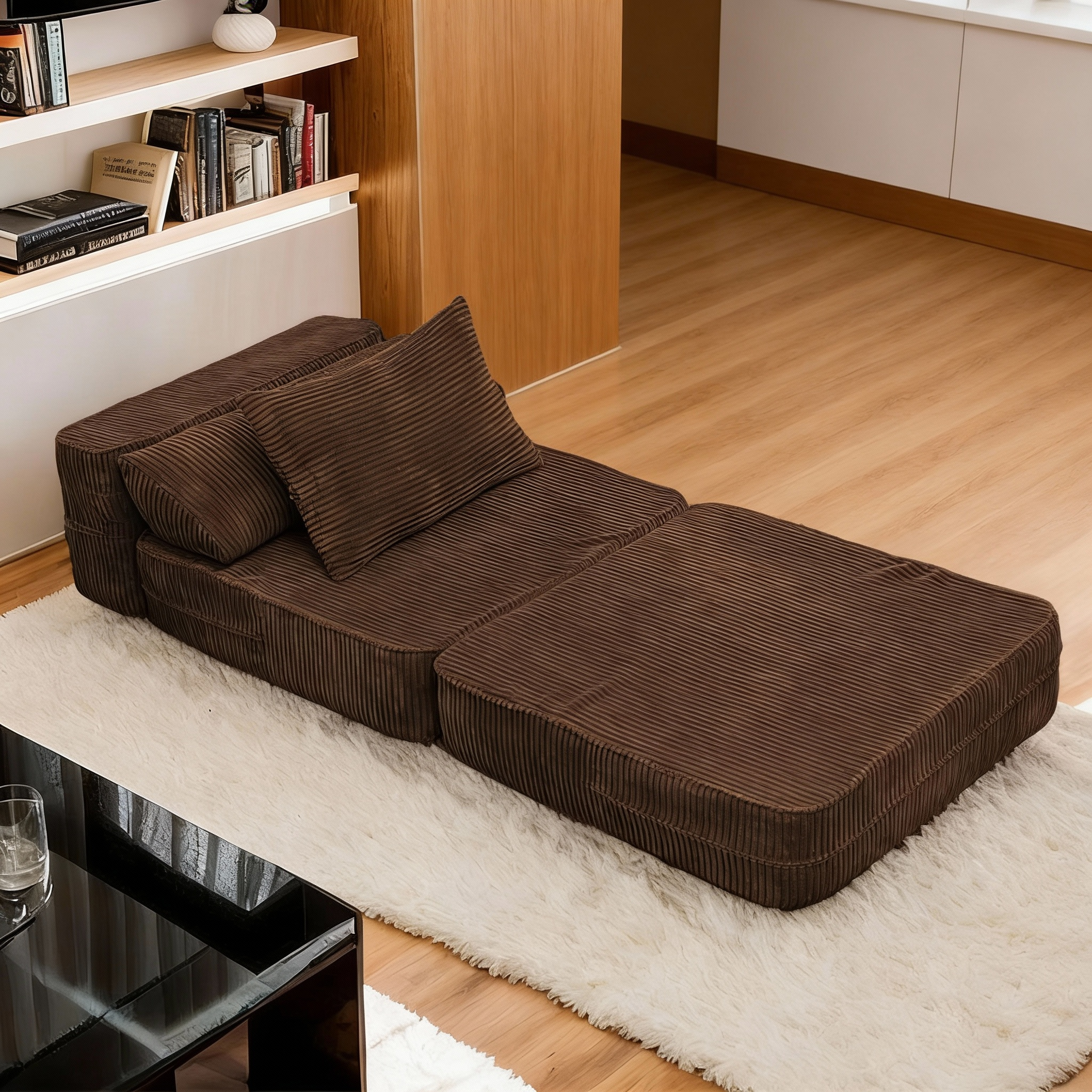 Modern Vacuum Compressed Extendable Sofa Set Fabric Compression Sofa