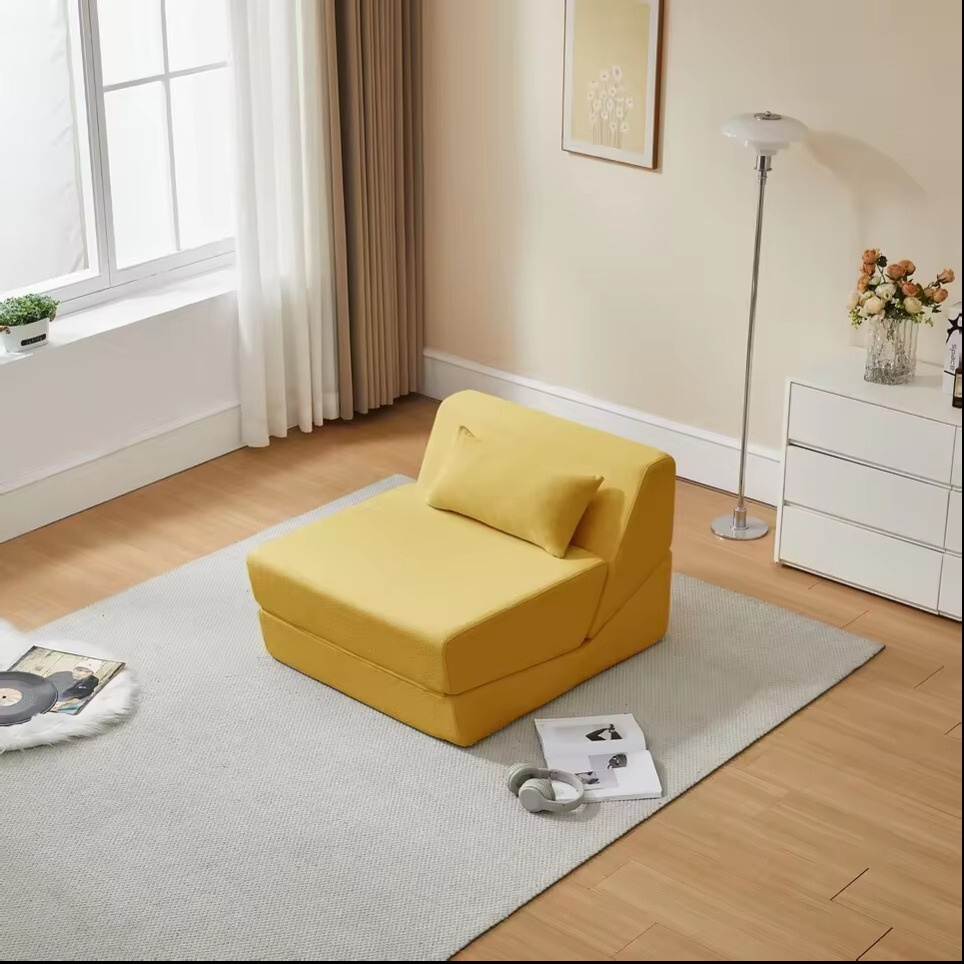 Foldable Design Modern Minimalist One Seat Compressed Sofa Bed Lazy Sofa with Small Packing Size for Renters Bedroom