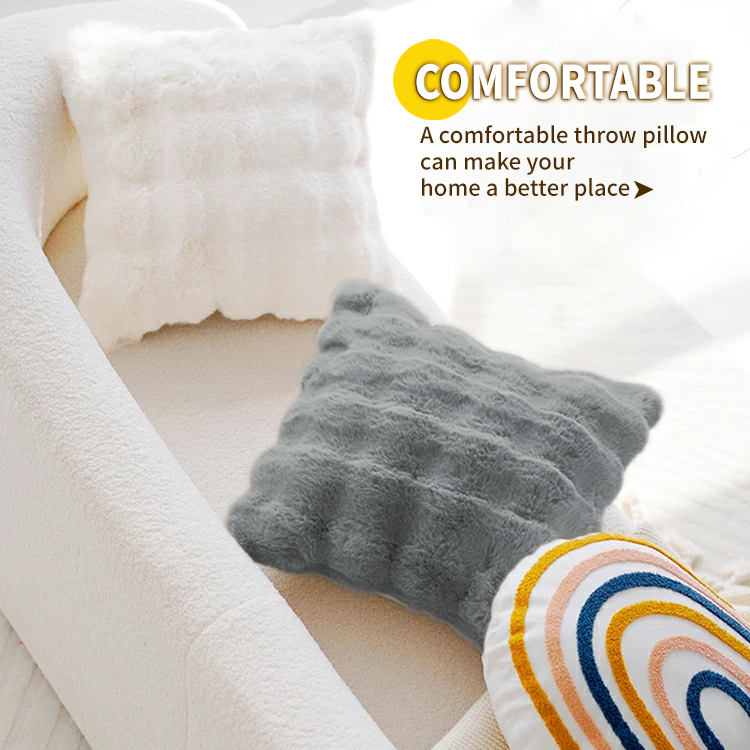 Luxurious Faux Rabbit Fur Cushion for Ultimate Comfort