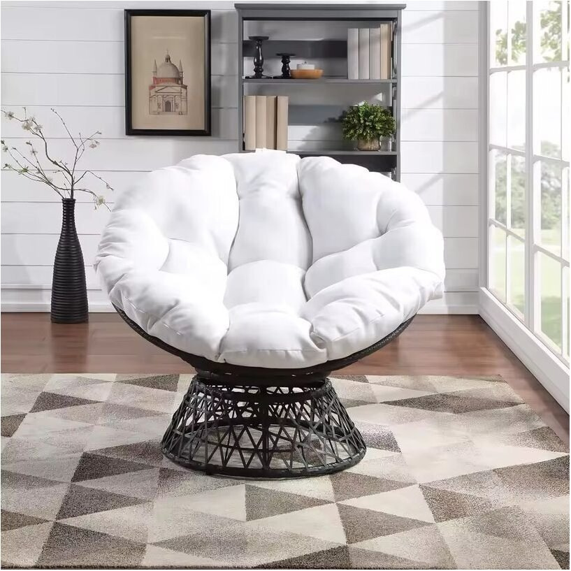 High Density Thick Overstuffed Waterproof Round Papasan Cushion Solid Outdoor Hanging Egg Chair